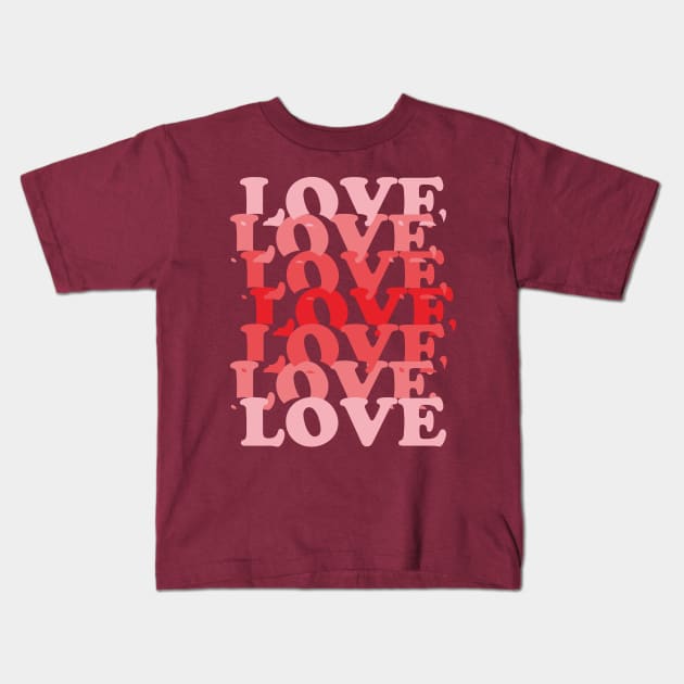 Love seven times-Valentines text Kids T-Shirt by Oosters